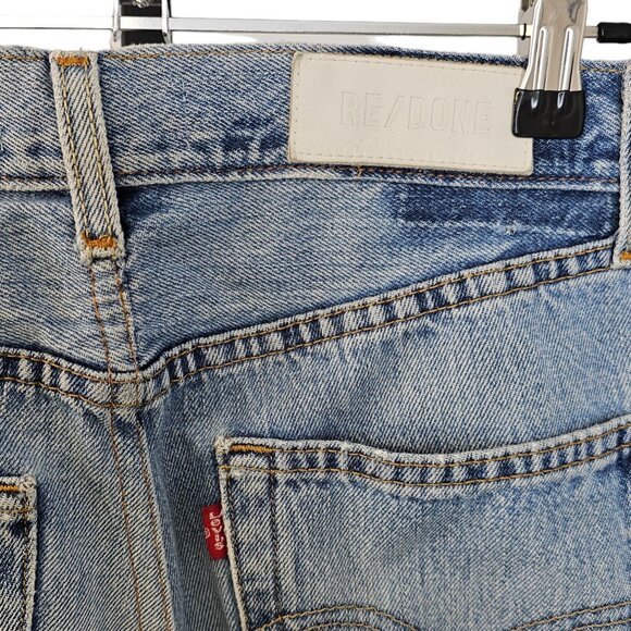 Re/Done Womens High Rise Distressed Jeans Size 26 Button Fly - Picture 8 of 9